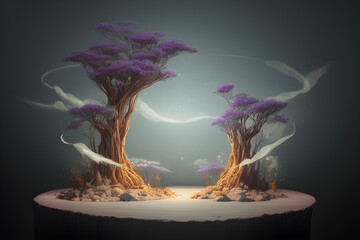 tree with roots. Generative ai