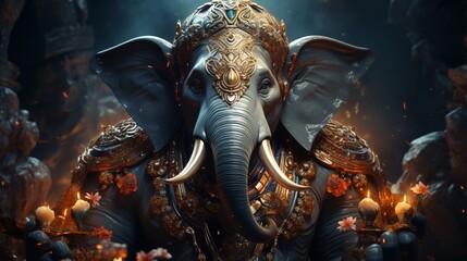 Ganesh, India's Elephant God. - obrazy, fototapety, plakaty