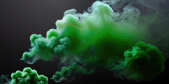 Fx Green Smoke Abstract In The Dark For Background