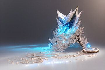 christmas decoration on blue. Generative ai