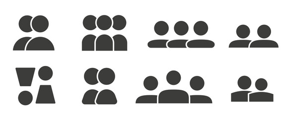 People icon set. Business team and group vector sign collection. Logotype