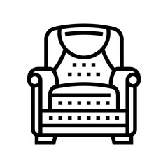 armchair leather line icon vector. armchair leather sign. isolated contour symbol black illustration