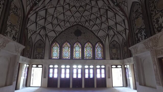 Courtyard of Tabatabei house ceiling Kashan Iran