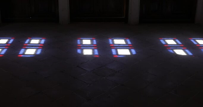 The stained glass windows of Tabatabaei house Kashan Iran