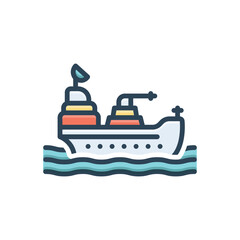 Color illustration icon for naval