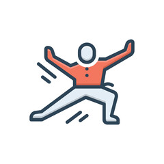 Color illustration icon for chi tai chi