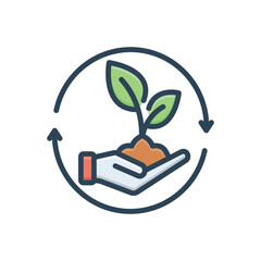 Color illustration icon for sustained