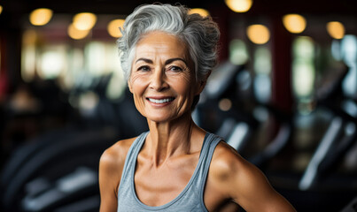 Fitness and Joy: Portrait of a Happy Senior Woman