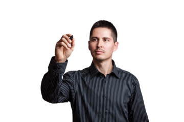 Business man writing something