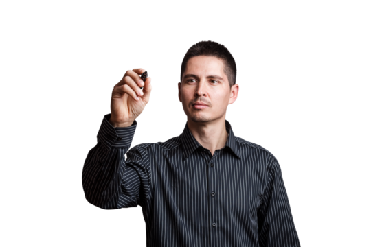 Business man writing something