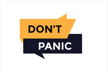 Don't panic button web banner templates. Vector Illustration 
