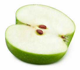 Closeup of green apple half