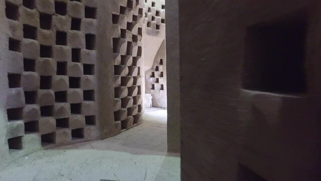 Inside an old dovecote for pigeons Isfahan Iran