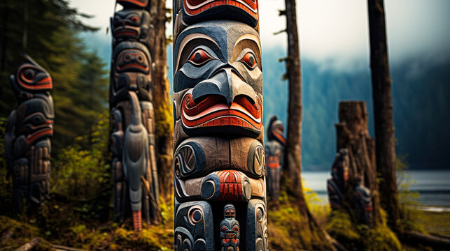 Ancient Indigenous Craftsmanship: North American Totem Pole