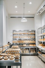 3d render bread cafe interior to sell pastry and cake