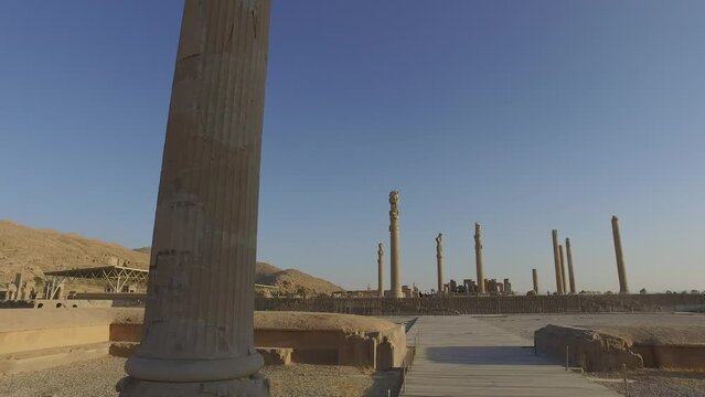 Remains of the apadana in Persepolis Marvdasht Iran