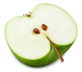 Apples half isolated on white