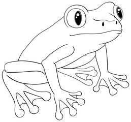 Outline Frog Cartoon Isolated