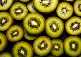 Professional photography of Pattern of Kiwis fruits. Generative AI