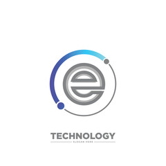 Letter E Technology Business Logo Template