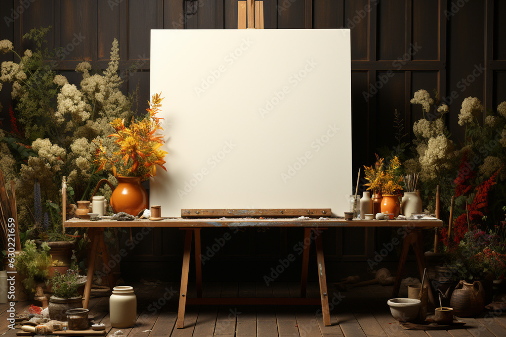 Poster a blank canvas waiting to be painted, signifying the blank slate and endless possibilities of the ye