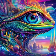 Iridescent Splash DMT Art: A Psychedelic Masterpiece of Colorful Brilliance and Mind-Bending Visuals