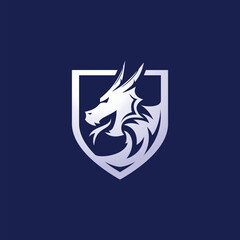 Dragon Head Shield Logo