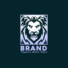 Squared Lion Head Logo