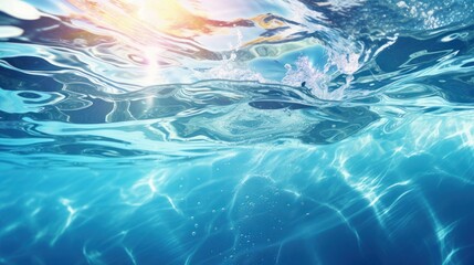 Fototapeta na wymiar Closeup of blue water surface.