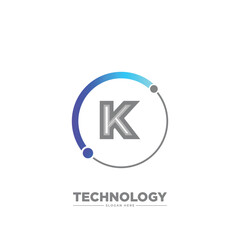 Obraz premium Letter K Technology Business Logo Template