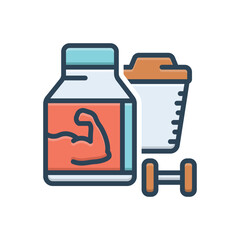Color illustration icon for protein