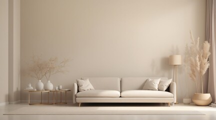 minimalist empty room with warm tone