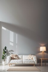 minimalist empty room with warm tone