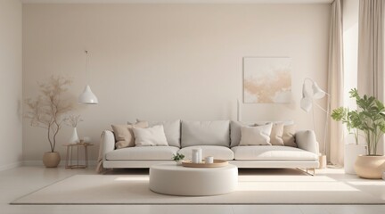 minimalist empty room with warm tone