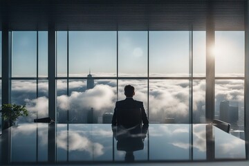 businessman sitting in the meeting room