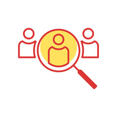 search icon, job recruitment vector simple design. Illustration for brochure, poster, app, social media and web.