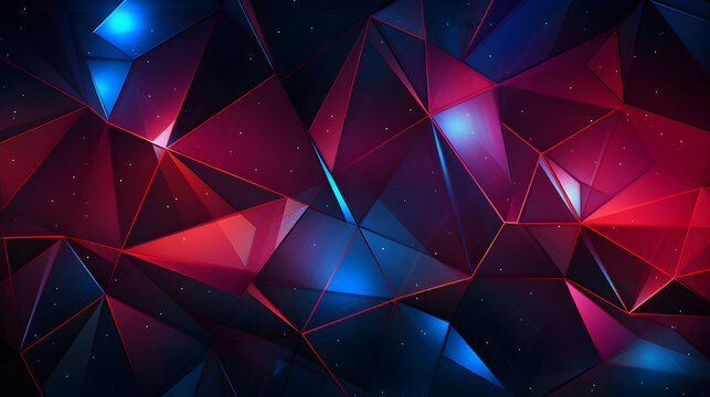 Abstract 3d rendering of chaotic polygonal shape texture. Generative AI