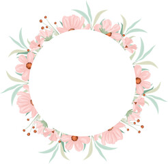 Fototapeta na wymiar floral frame with beautiful pink color flowers