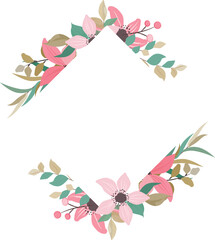 floral frame with wreath of wildflowers