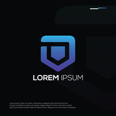 Shield with Initials P Logo Design © Immidesign