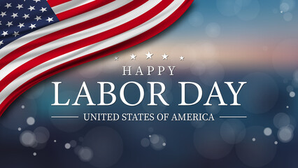 Happy Labor Day USA Flag