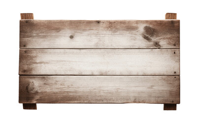 Empty wooden sign board isolated on transparent background. PNG file, cut out