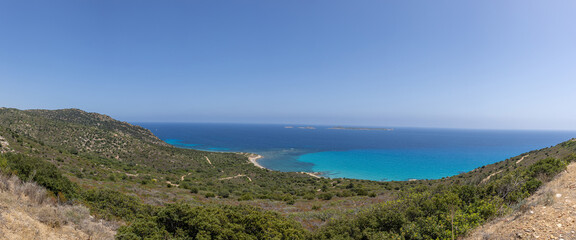 Obraz premium Cala Luna, Cala Mariolu, cala Goloritze, Ostküste, Sardinien, Italien, Panorama