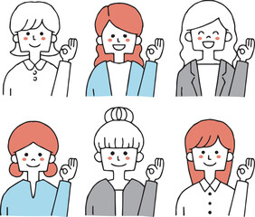 OKサイン　会社員の女性　セット