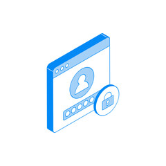 Authorization form isometric icon, sign in icon