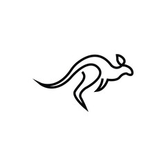 Simple kangaroo line art logo design