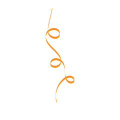 Orange Curly Ribbon