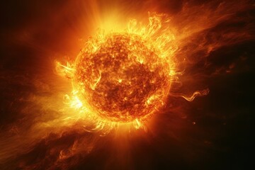 solar storm showing the whole sun