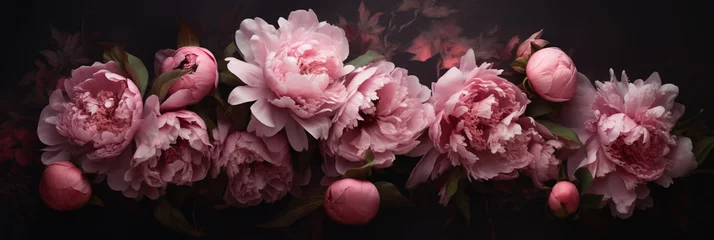 Fotobehang Beautiful pink peony flower background © FATHOM