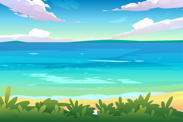 Summer landscape with beach background